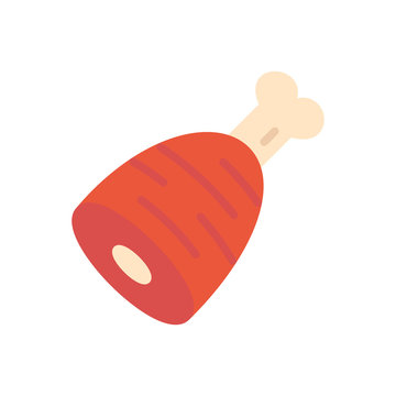 Ham meat icon vector flat