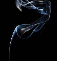 white and blue smoke lines