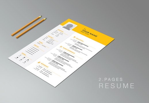Resume Layout with Yellow Header