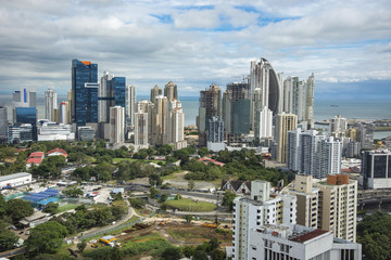 Fototapeta premium Aerial View from Panama City in Panama