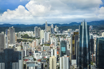Fototapeta na wymiar Aerial View from Panama City in Panama