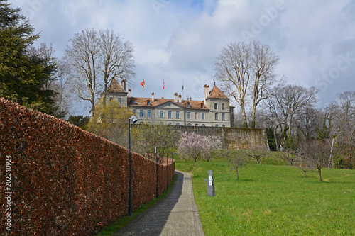 "Schloss Prangins am Genfersee" Stock photo and royalty ...