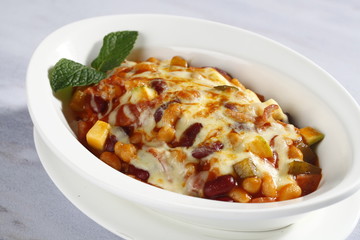 baked ham and cheese risotto