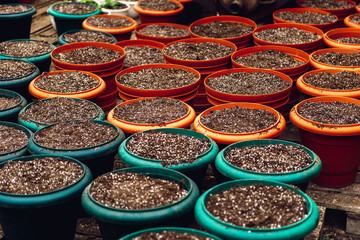 Fototapeta premium potting soil in large pots