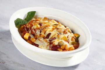 baked ham and cheese risotto