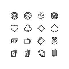 Poker and casino icons. design.