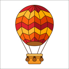Flat colorful hot air balloon. Vector illustration.