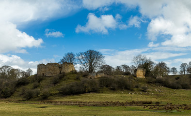 Ruins of Mitford Castle. Northumberland. England. UK.