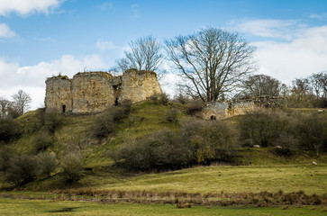 Fototapeta na wymiar Ruins of Mitford Castle. Northumberland. England. UK.
