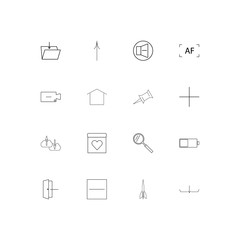 User Interface simple linear icons set. Outlined vector icons