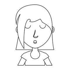 cartoon woman icon over white background, vector illustration