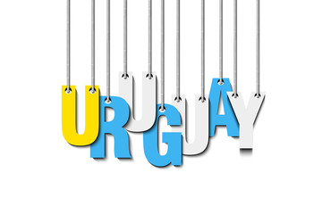 The word Uruguay hang on the ropes