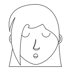 cartoon woman with short hair over white background, vector illustration