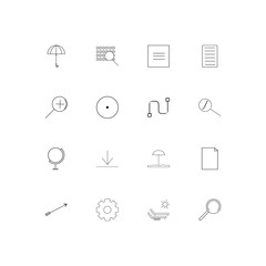 Signs And Symbols simple linear icons set. Outlined vector icons