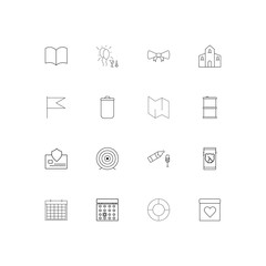 Lifestyle simple linear icons set. Outlined vector icons