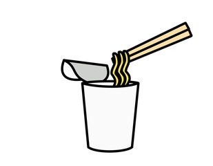 カップラーメン(色、箸、右)