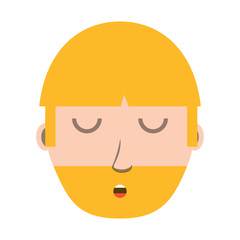 cartoon man with beard over white background, colorful design.  vector illustration