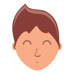 cartoon man face icon over white background, colorful design. vector illustration