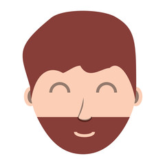 cartoon man with beard over white background, colorful design.  vector illustration