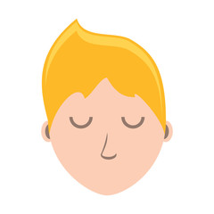 cartoon boy head icon over white background, colorful design. vector illustration