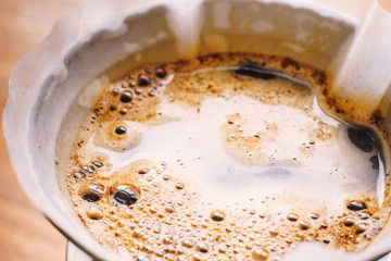Drip brewing filtered coffee