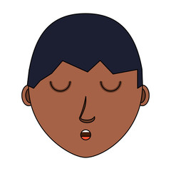 cartoon man face icon over white background, colorful design. vector illustration