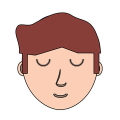 cartoon man face icon over white background, colorful design. vector illustration