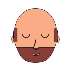 cartoon man with beard over white background, colorful design.  vector illustration