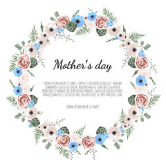 Mother s day greeting card with flowers background