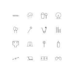 Baby, Kid And Newborn simple linear icons set. Outlined vector icons