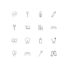 Baby, Kid And Newborn simple linear icons set. Outlined vector icons