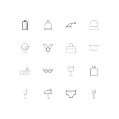 Beauty Dress And Clothes simple linear icons set. Outlined vector icons