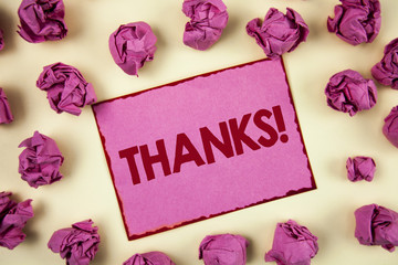 Conceptual hand writing showing Thanks Motivational Call. Business photo showcasing Appreciation...
