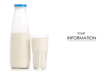 A bottle of milk a glass of milk pattern