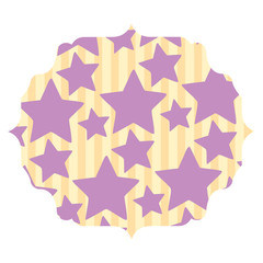 decorative arabic frame with purple stars design over white background, colorful design. vector illustration