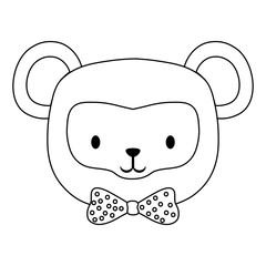 cute monkey icon over white background, vector illustration