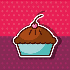 fruit pie cake bakery products concept vector illustration