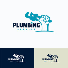 Plumbing Service Logo Template Design. Creative Vector Emblem, for Icon or Design Concept.