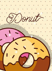 sweet donuts dotted background poster vector illustration