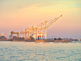 Naklejka premium Harbor at the Port of Oakland