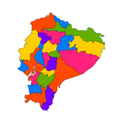 Political map of Ecuador