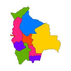 Fototapeta premium Political map of Bolivia