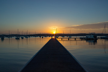 Naklejka premium sunset in marina