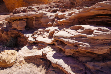 Rocks in the desert  in the Israil in sunny day in red mountains