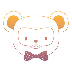 cute monkey icon over white background, colorful design. vector illustration