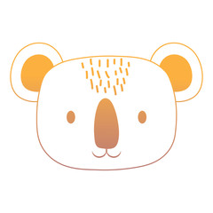 cute koala icon over white background, colorful design. vector illustration