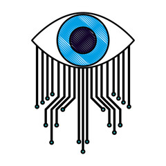 cyber security eye surveillance image vector illustration