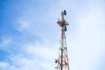 Telecommunication tower Antenna and satellite dish
