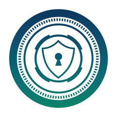 cyber security shield protection keyhole image vector illustration