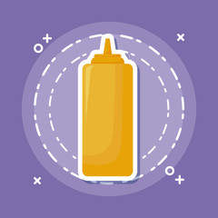 mustard bottle icon over purple background, colorful design. vector illustration